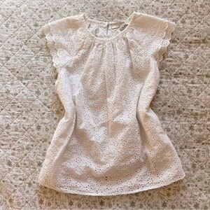 LOFT white eyelet top